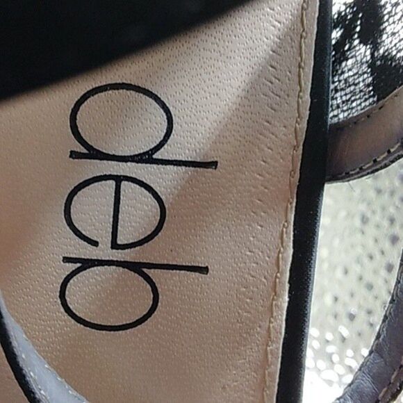 DEB Heels Shoes Size 8.5 Black Open Toe Strappy Lace Fabric - Picture 13 of 15